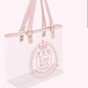 Juicy Couture x Stoney Clover Pink Clear Y2k Tote Bag limited edition Nwt